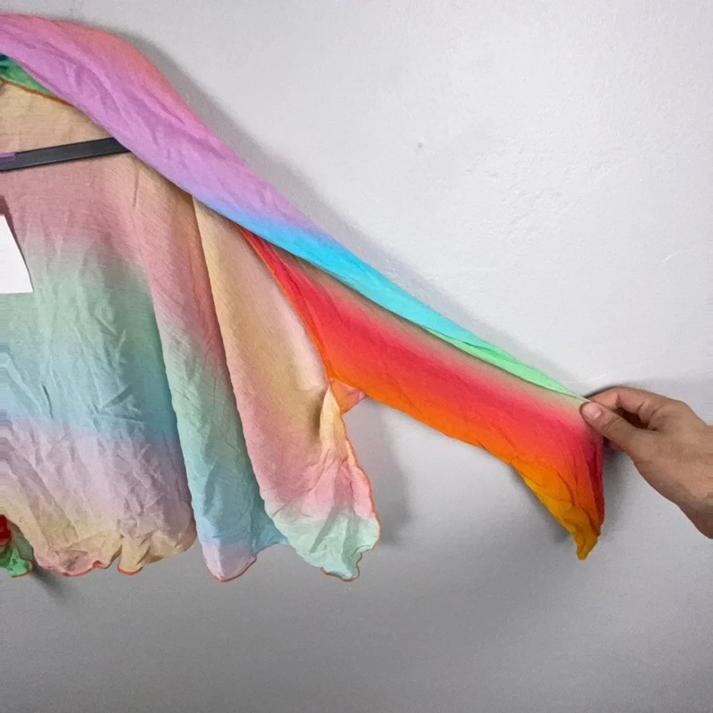 Dippin Daisys Sarong Women XS Multicolor Nomad Aura Rainbow Cover Up Scarf Wrap